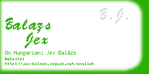 balazs jex business card